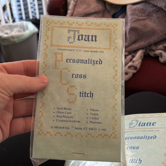 New, Set of 5, Cross Stitch Name Patterns, Deanne, Diane, Donna, Jean, Joan - Picture 7 of 7